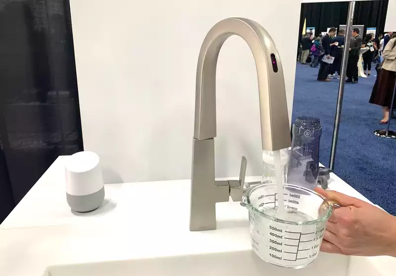 Perfect pouring: Moen voice control faucet dispenses the exact amount of water