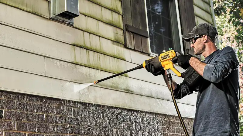 The Dewalt battery-powered pressure washer is my go-to cleaning tool