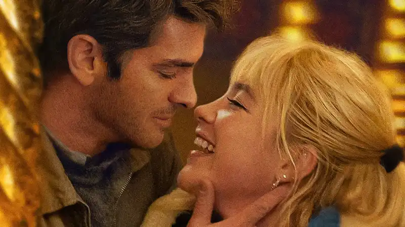 The trailer for A24's "We Live in Time" featuring Andrew Garfield and Florence Pugh is now available